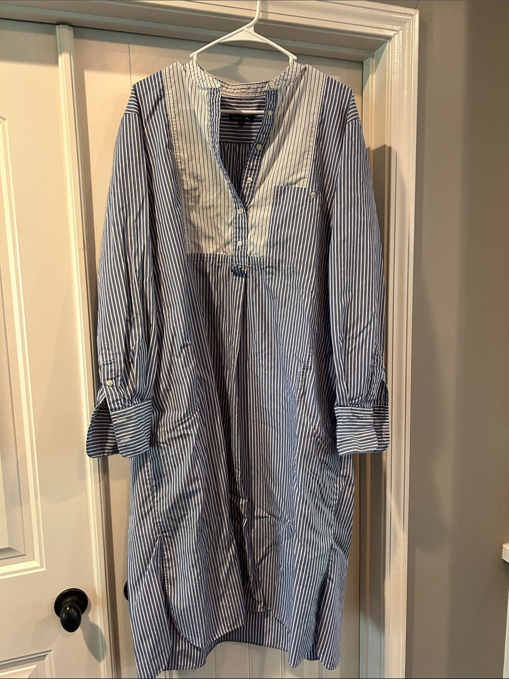 Women’s Soeur Blue and White Vertical Stripe Tunic Classic Size 38 (Large)